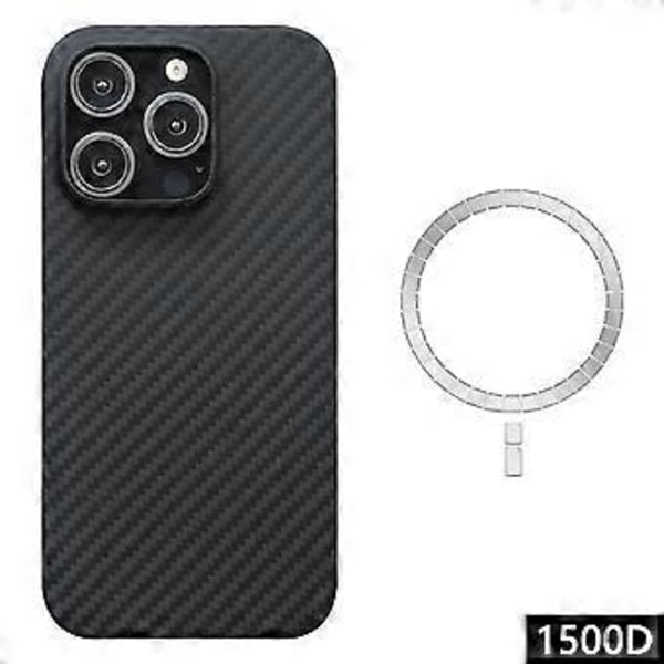 Til iPhone 16 Pro Magnetisk Cover 1500D Grov Tekstur Aramid Fiber Telefon Cover (Stort Linsehul)()