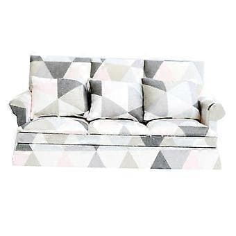 Premium 1:12 Dockhus 3-Sits Soffa Möbler Barn DIY Dekor Barnleksaker Gåvor