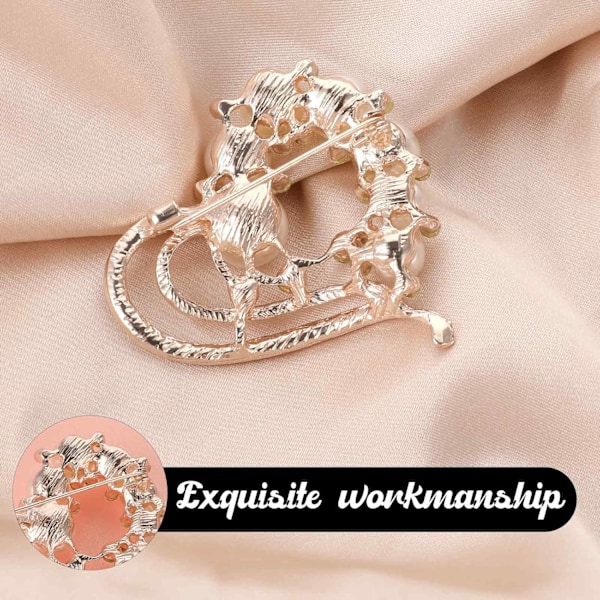 Kærlighedshjerte broche simuleret rhinsten krystal tørklæde broche til kvinder sjal pin clip brude corsage bryllup fest tøj