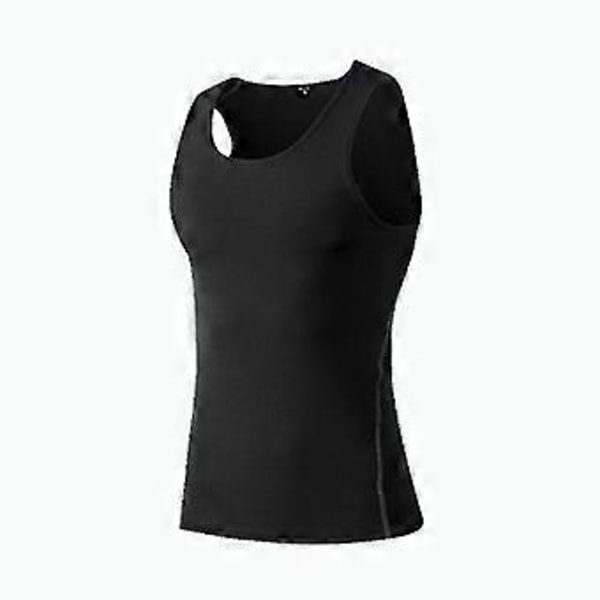 Vest Urheiluhousut Liivi Miesten Nopeasti Kuivuva Hengittävä Elastinen Leggings Juoksu Urheilu Aluspaita Fitness Harjoittelu Fitness Yläosa-c(XXL Musta)