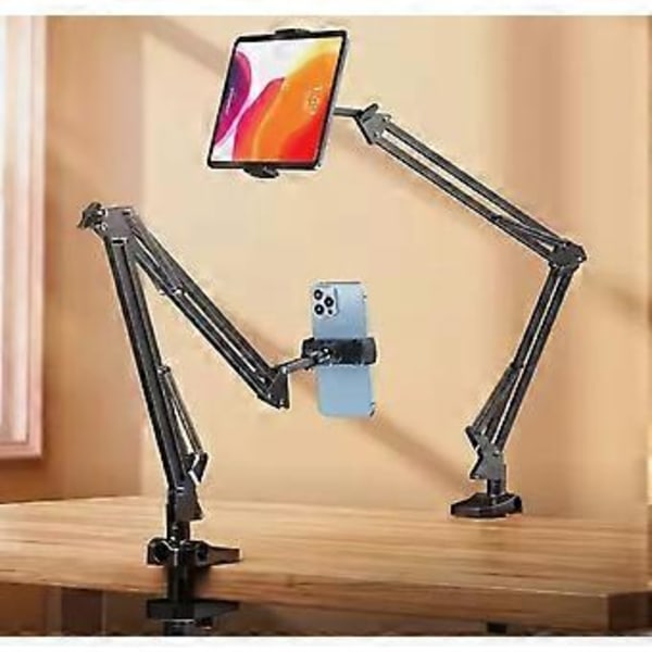 360° Lazy Tablet Stativ iPad Holder for Seng Bord Lang Arm Telefon Stativ Holder