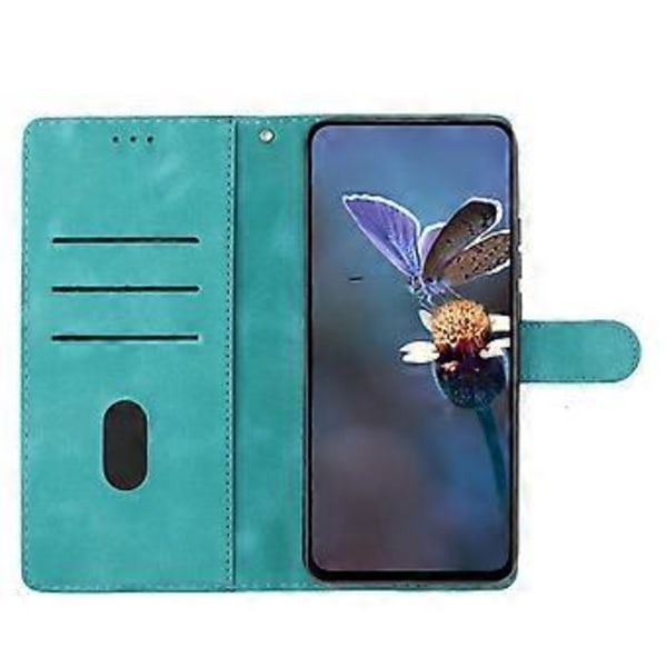Til Xiaomi 14T Pro Etui Læder Præget Blomster Telefon Cover Wallet med Håndledsrem (Style D)