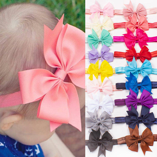 14 pakke baby jenter nylon pannebånd lin hår sløyfer pannebånd hånd