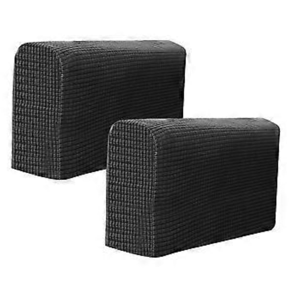 2 stk. Universelle Elastiske Sofa Armlenebeskyttere Enkle Sofa Sidehåndklær Beskyttelsesduk for Hjemmekontor (Svart)