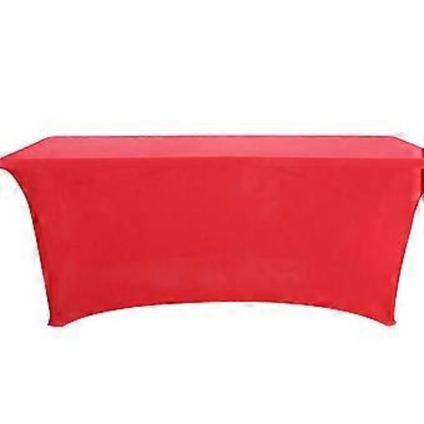 4/6/8FT Spandex Duk Rektangulär Stretch Bordsduk Bröllopsfest (6FT(183*76*76cm) Röd)