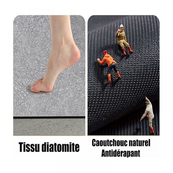 1 stk. Beige Diatomit Bademåtte Absorberende Hurtigtørrende Skridsikker Beige