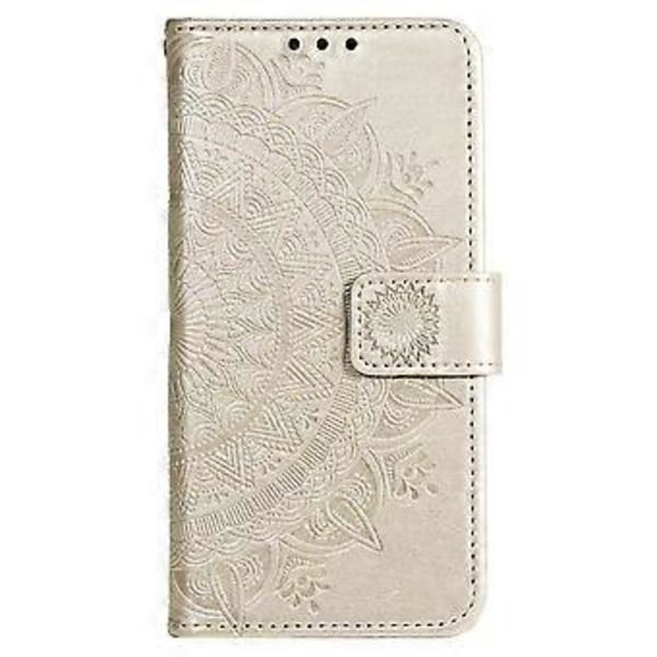 För Xiaomi Redmi A3/Poco C61 4G Fodral Mandala Blomma Präglat Stöttåligt Läder Plånboksfodral (Guld)