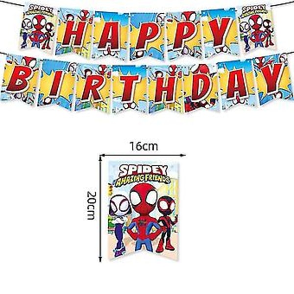 Spidey och hans fantastiska vänner födelsedagsfestdekoration Spiderman tema bordsduk kopp tallrik Spidey ballongtillbehör för barn (banderoll)