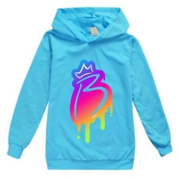 Brianna's Merch Tryckt Hoodie för Tonåringar Barn Pojkar Flickor Casual Långärmad Huvad Tröja Pullover Jumper Toppar (11-12 År Ljusblå)