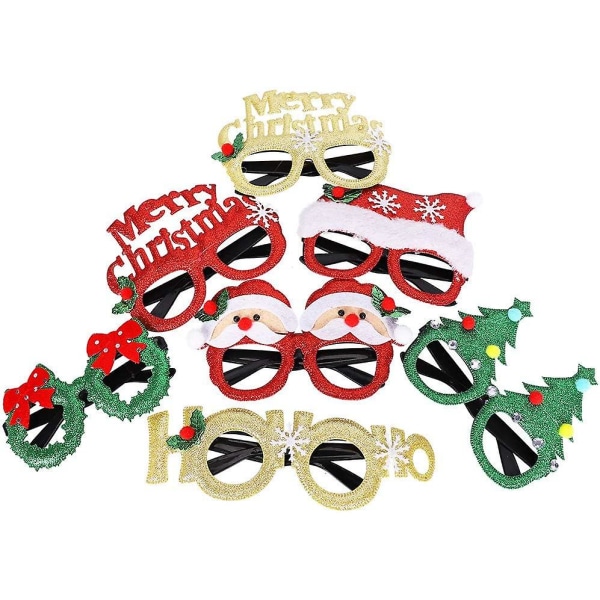 12 st Julglasögon Glitter Party Glasögon Bågar Juldekoration Kostym Glasögon För julfester Holiday Favors Photo Booth (en Si
