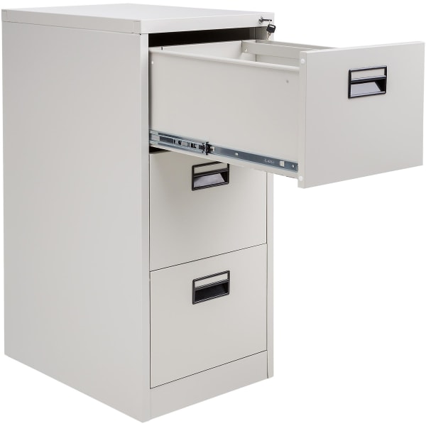 tectake Filing Cabinet with 3 Shelves 62.4 x 46 x 102.8 cm - grey, steel