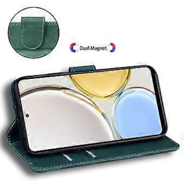 For Honor X7a 5G Stand Wallet Cover Tiger Mønster Præget PU Læder Flip Telefon Cover (Style C)