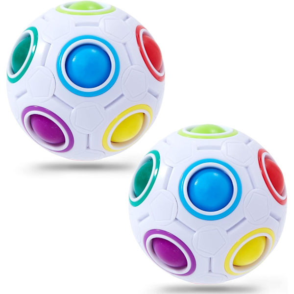 Regnbue magisk ball, 2 stykker puslespill 12 hull regnbu ball bunt F