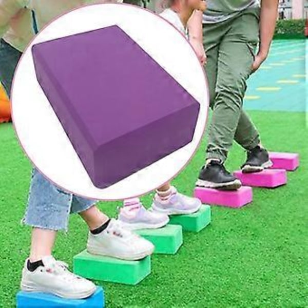 Balanse Tråkkestein Sensorisk Sklisikker EVA Materiale Sensorisk Lekeleker Hinderløype Yoga Klosser for Barn Småbarn Alder 3+ (fiolett)