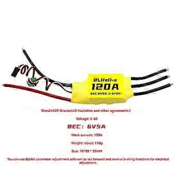 BLHeli 120A Børsteløs ESC 6V 5A BEC 2-6S for RC FPV Fastvinget Multirotor Drone DIY Deler A
