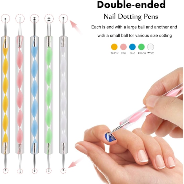 Rosa nagelborstar Nagelkonst Designborstar Akryl Nagelkonst Borstar