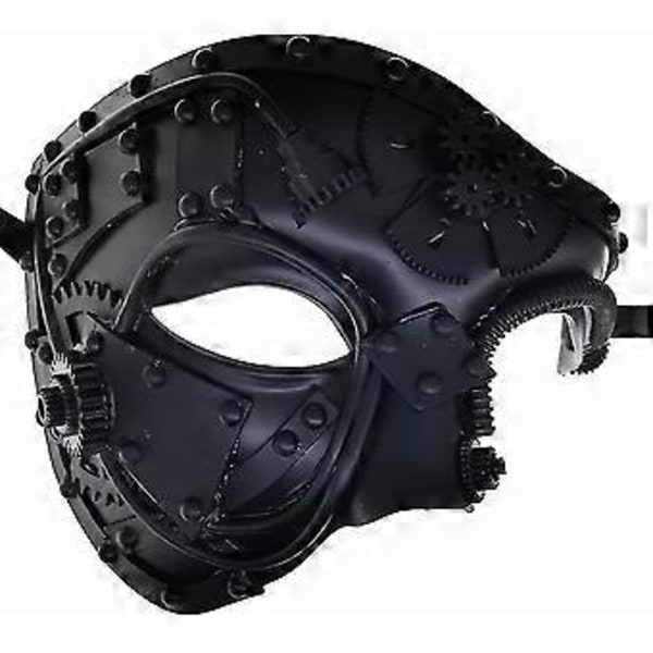 Cyberpunk mask Steampunk Metall Cyborg Venetiansk Mask, Maskeradmask För Halloween Kostym