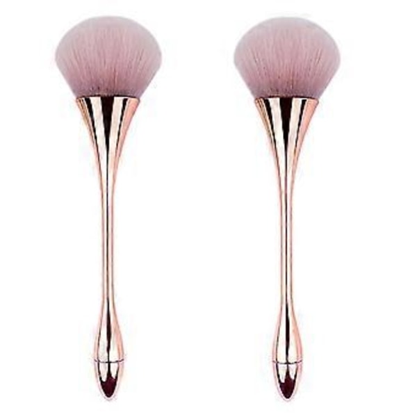 2 st Stora Mineralpuder Kabuki Borstar för Rouge och Bronzer