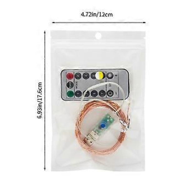 2023 Nye USB Plug-in Kobbertråd Lys med Fjernbetjening 8 Modes Vandtæt Timer til Juledekoration 50/100/200 LED'er (10M 100 lys Pink)