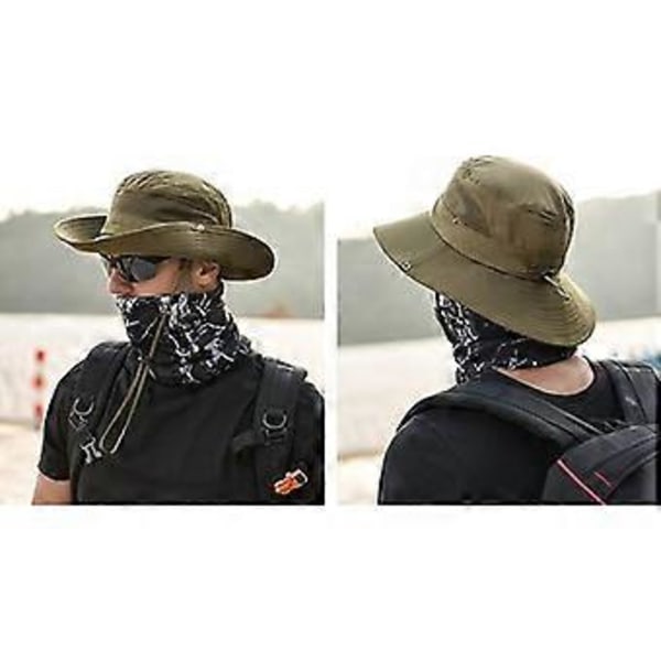 Solhatt Herr Dam Vandring Safari Keps Utomhus Vikbar Sommar Hatt Anti UV Fiskehatt (B)