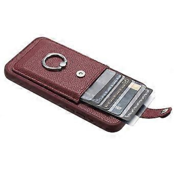 För Samsung Galaxy S23 Ultra Skal Ritningstyp Kortplatser Läder Baksida med Ringstativ (Stil F)