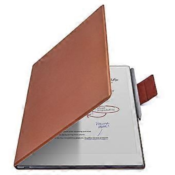ReMarkable Paper Pro -kotelo PC+PU-nahkainen tablettikotelo magneettisella kannella, kynätelineellä ja automaattisella herätys/lepotilatoiminnolla (ruskea)