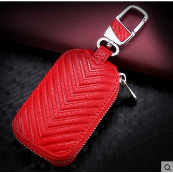 Bilnyckelväska i äkta läder Car Smart Key Chain Holder Case
