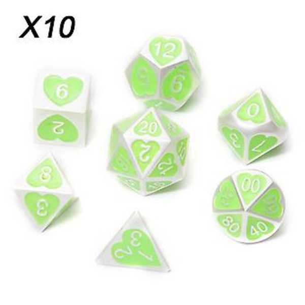10x 7/set Solid Metall Multi Sido Nummer Set för Brädspel