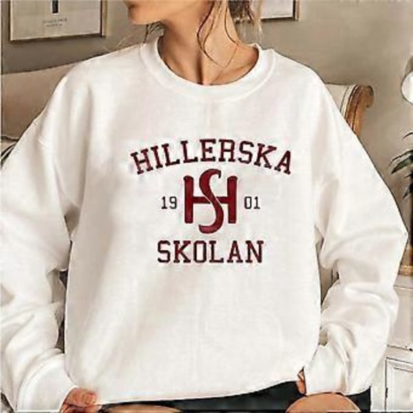 Young Royals Hillerska Skolan Genser Hillerska Skolan Hettegenser Dame Langermet Gensere Grafiske Hettegensere Streetwear Topper (XXXL gul)
