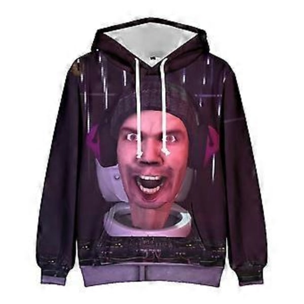 Skibidi Toalett Tryckt Pojkar Flickor Barn Casual Hoodies Rolig Tryckt Sweatshirt Huvtröja Jumper Toppar (7-8 År B)