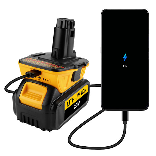 Erstatningsadapter for DCA1820-batteri 18V til 20V, for boremaskiner, slipemaskiner, lader ikke inkludert