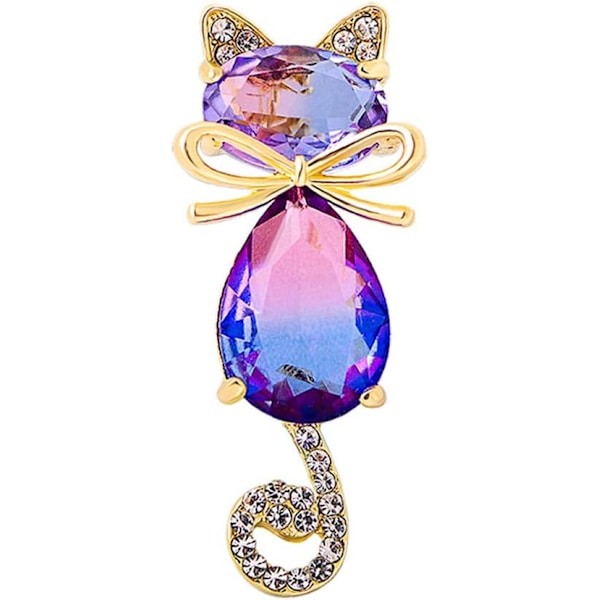Krystal Kat Brosche Sød Killing Pin Corsage Krystal Killing Glitrende Brosche Buer Dyr Brosche Fint Dyr Rhinestone Maerke Smykker Gaver Ydertøj Tøj Dekoration