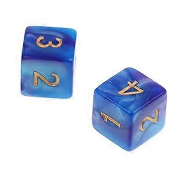 10 KPL D6 Monitahoiset Nopat DND-peliin (Sininen Violetti)