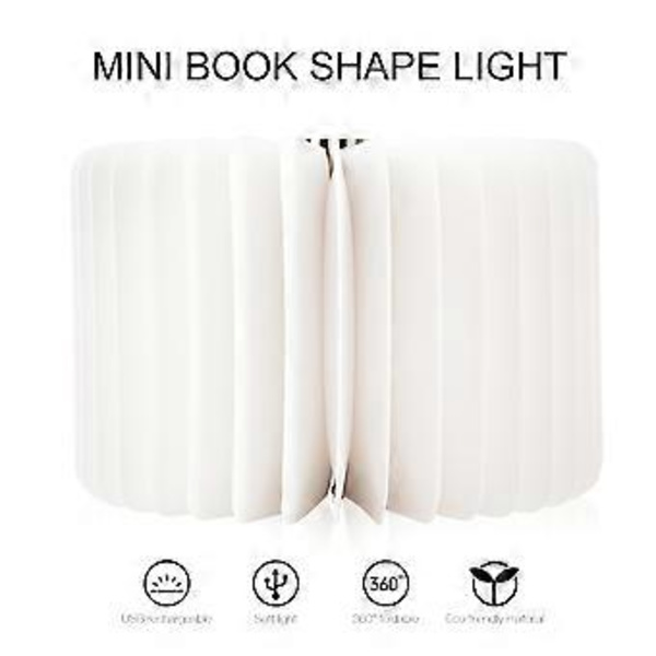 Träfällbar Magnetisk LED-lampa USB Laddningsbar Bärbar Nattlampa Skrivbordslampa för Heminredning