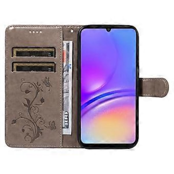 Skal till Samsung Galaxy A06 med blommönster PU Läder Plånboksfodral (Stil A)