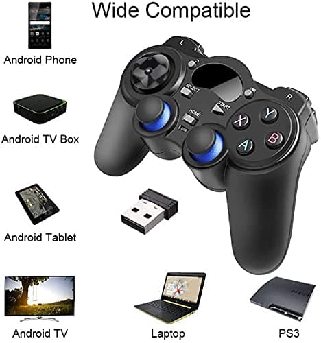 [Svart] (svart) USB trådløs spillkontroller Gamepad for PC/bærbar datamaskin (Windows XP/7/8/10) & PS3 & Android & Steam