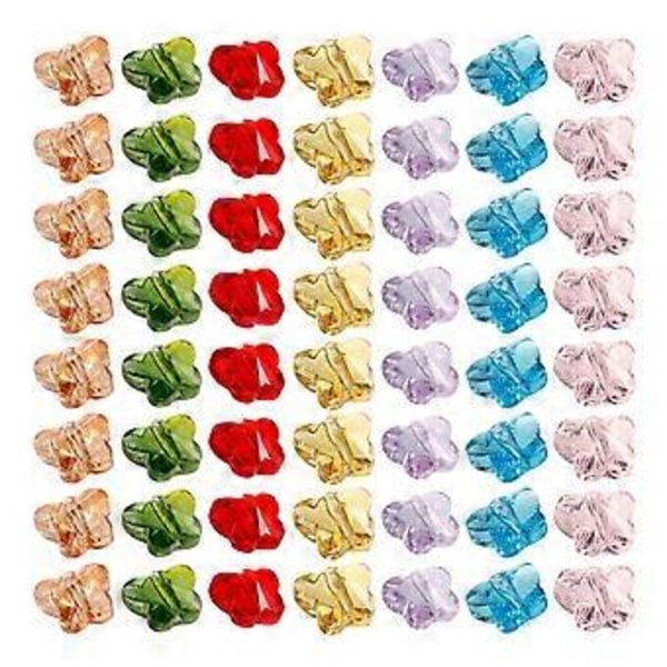 70 st Små Glaspärlor Glaspärlor Fjärilar Armband Berlocker Halsband Tillverkning av Pärlor för DIY