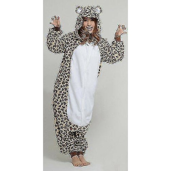 Halloween Unisex Fancy Dress Costume Hoodies Pajamas Sleep Wear Leopard Bea Leopard Bear L for 170 to 180cm