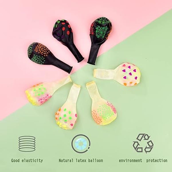 50 stk. Glow In The Dark Fluorescerende Balloner til Polka Dot Them