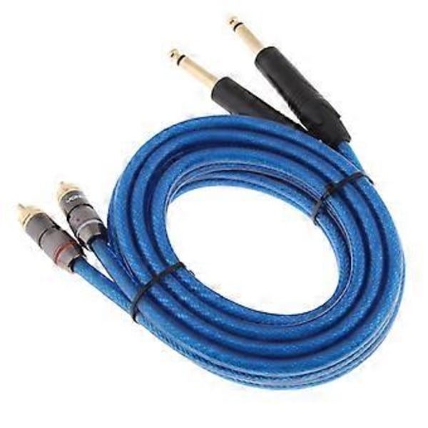 Mixer Forstærker Stereo Lydkabel (0,5 meter) - Dobbelt 6,35 mm til Dobbelt RCA Stik OFC (2 meter)