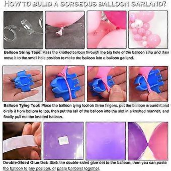 Ballonsæt, Baggrund DIY Ballonsæt til Fødselsdagsfest Jul og Boligdekorationer 155 stk