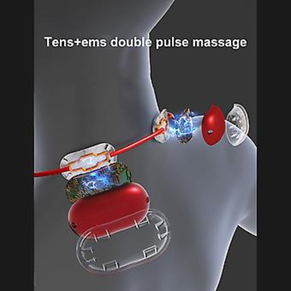 Kannettava Kaulan ja Olkapään Hieroja Lämmityksellä, Kaksoispulssiteknologia, Paras Lahja Naisille ja Miehille (Punainen)