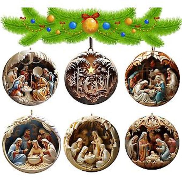 Jouluseimen Ornamentti Joulu Akryyli 2d Riippuva Koriste Joulukuuseen Lahja Perheelle Ystäville Ja Kristityille