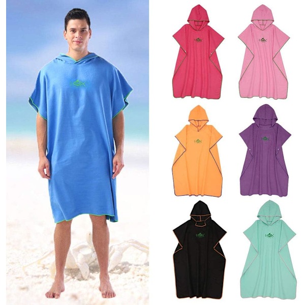 Voksen Poncho Håndklæde Mikrofiber Skiftetøjs Håndklæde Hættetrøje Letvægts
