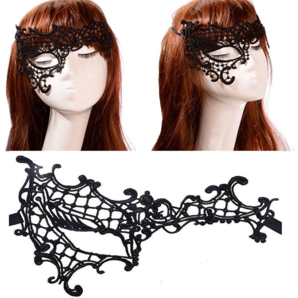 15-pack venetiansk maskerad spetsmask Sexig spets svart halvansikte B