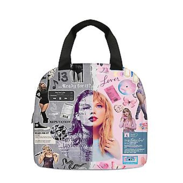 2024 Taylor Swift Insulated Lunch Pack Box Bag Adult Kids School Food Snack Picnic Box Store Bags Handbag Gift( D)