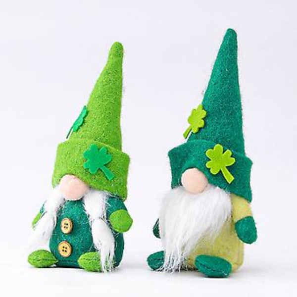 Tomtedocka för St. Patricks Day, Plysch Leprechaun, Irländsk Elf, Grön Shamrock, Dekoration för Hemmet, Bordsprydnad (Manlig)