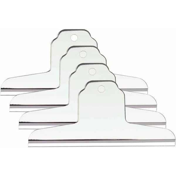 4 st 12 cm extra breda klämmor, silver rostfritt stål pappersklämmor för
