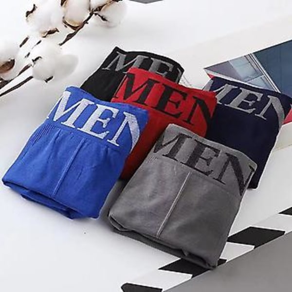 Fianao Herrar Boxers Mid Waist Sömlösa Casual Lättvikts Herrar Kalsonger för Sovning (Royal Blå)