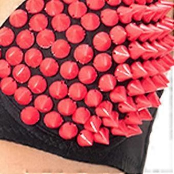 Nithäftad Korsett Handgjorda Underkläder Lyx Push up BH för Klubbdamer Flickor Show (XL rosröd)